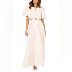 Petal &‎ Pup Merletto Short Sleeve Cutout Eyelet Maxi Dress White Size Medium